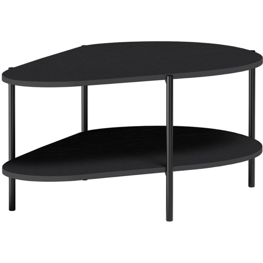 COUCHTISCH Lume in Tropfenform mit Metallgestell, schwarz - Schwarz, Holzwerkstoff (65/90/45cm) - Beautysofa