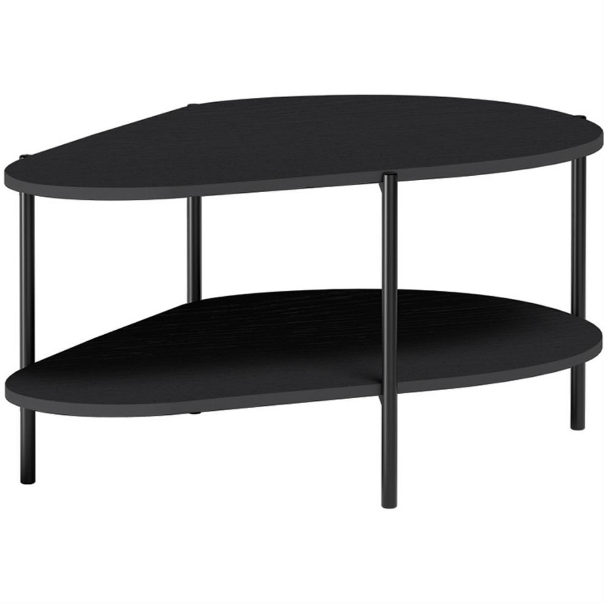 COUCHTISCH Lume in Tropfenform mit Metallgestell, schwarz - Schwarz, Holzwerkstoff (65/90/45cm) - Beautysofa