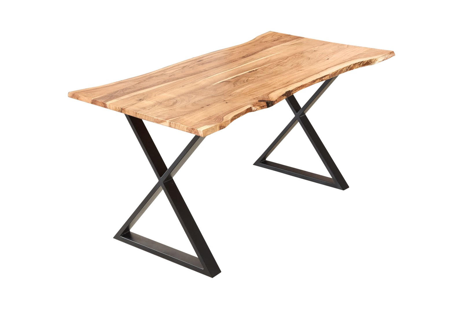 ESSTISCH KASIMIR - Beige/Schwarz, Holz/Metall (90/180/77cm) - SAM