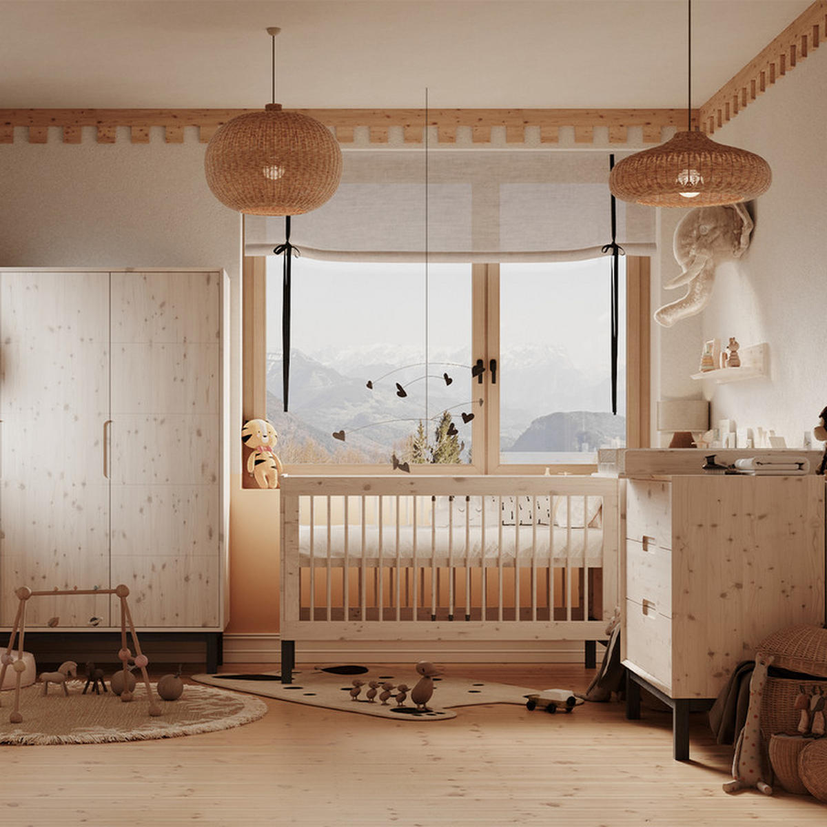 SKŘÍŇ 2DVEŘOVÁ Country Bělené dřevo - bílá, dřevo (100/180/53.2cm) - Petits-meubles