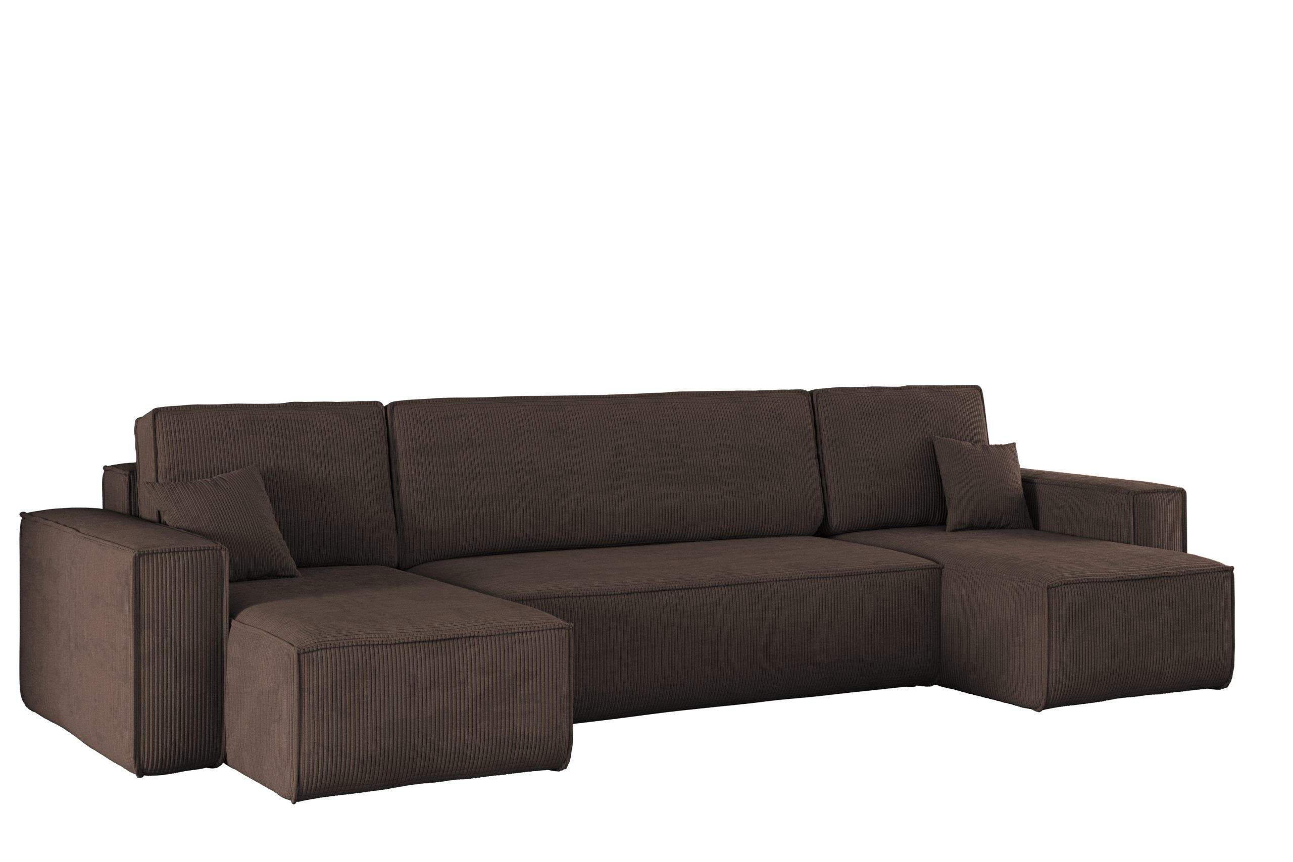 ECKSOFA Mit Schlaffunktion Und Bettkasten BEST Dicker Cord Cord Poso Braun - Braun, Holz/Textil (312/142cm) - Kaiser Möbel
