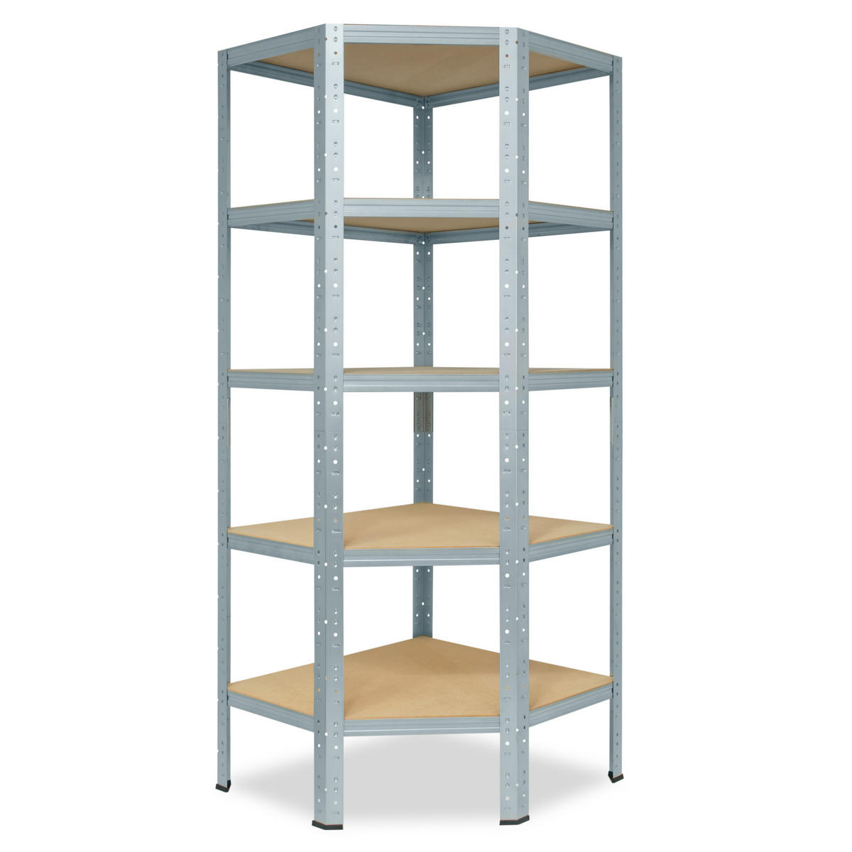 ECKREGAL HOME 180x80x50 cm in verzinkt mit 5 Böden und 175 kg Traglast pro Boden - Silberfarben, Metall (80/180/50cm) - shelfplaza