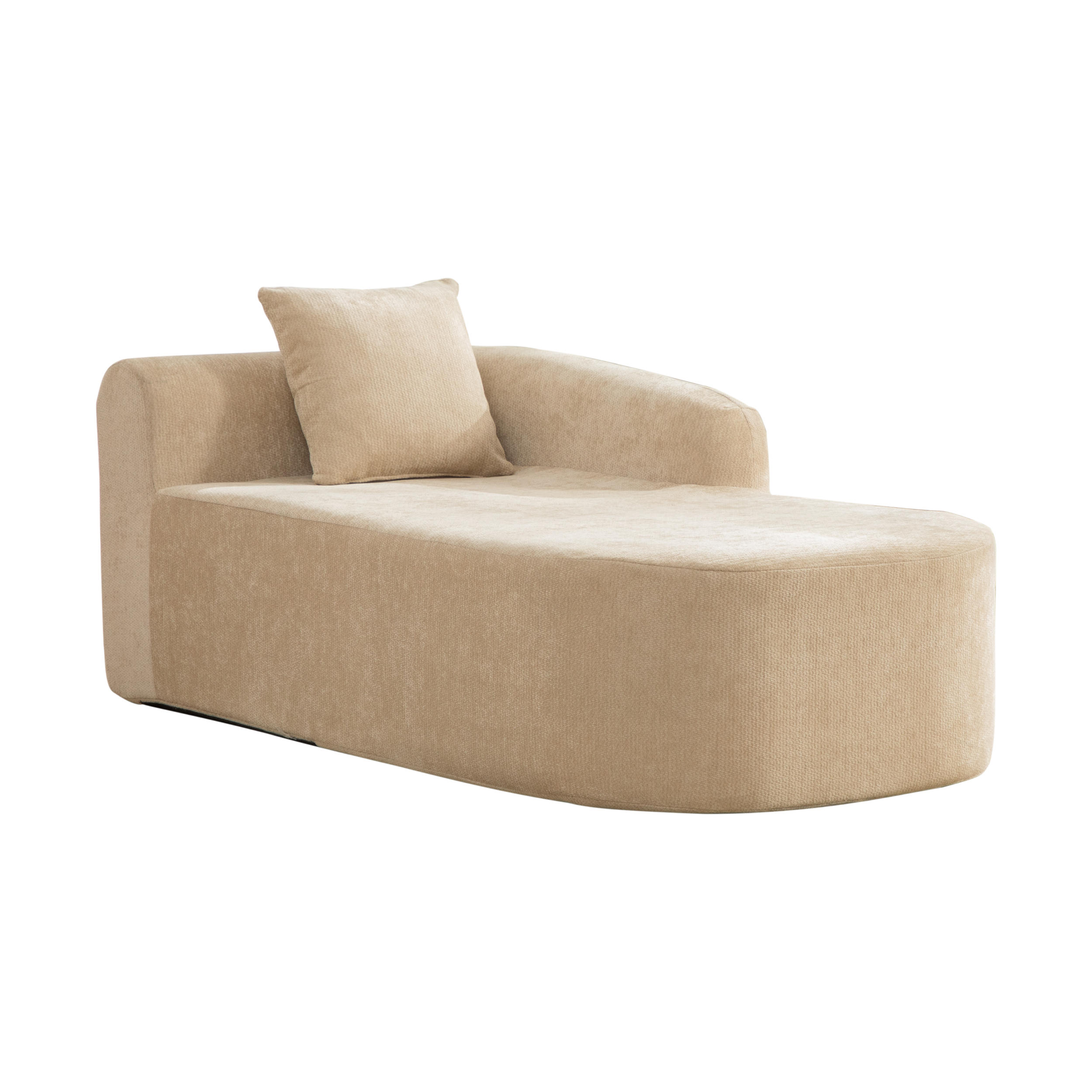 RÉCAMIERE DE-35127 rechte mit Chenille-Bezug Hellkhaki - Sandfarben, Textil (99/80.5/172cm) - ComfortXL