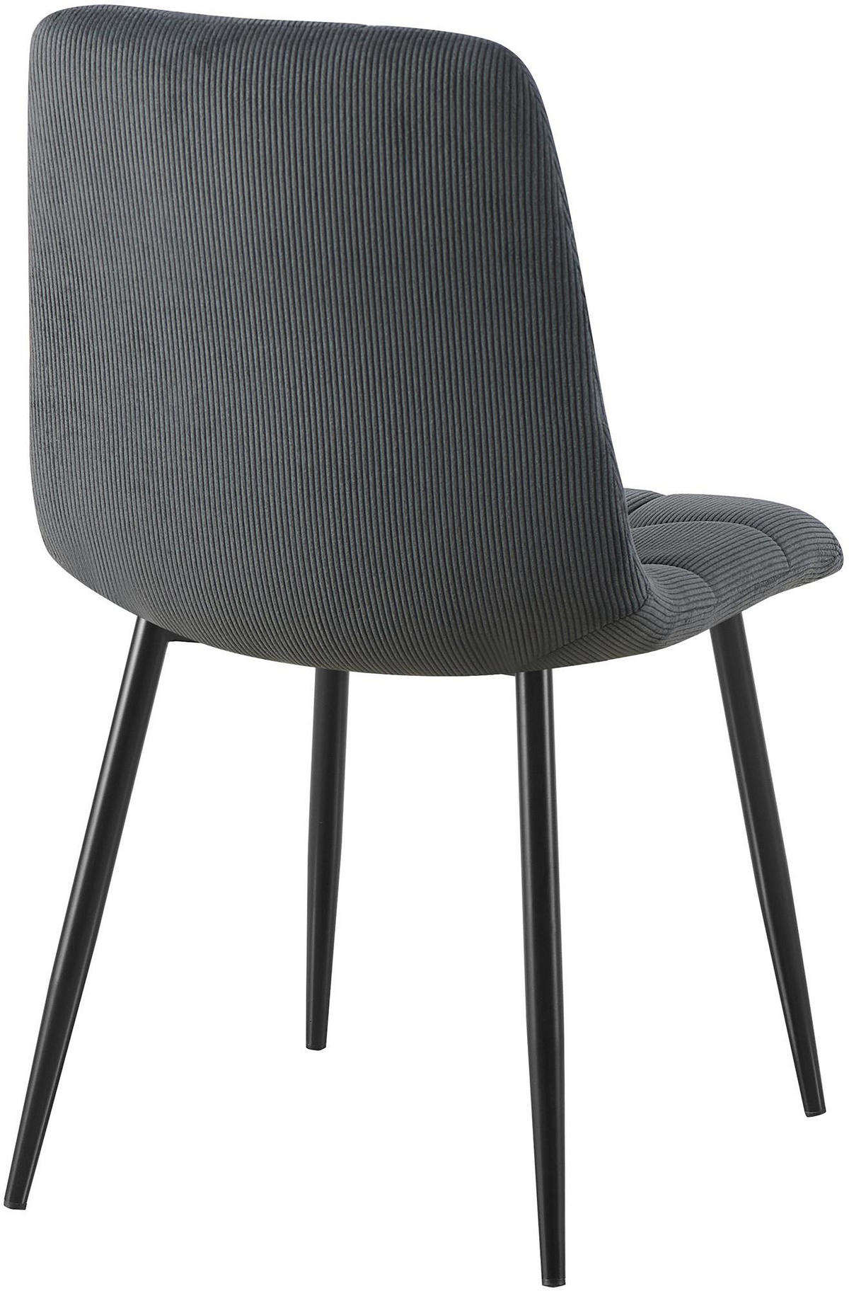 ESSZIMMERSTUHL 2er Set Fanor Cord Schwarz Wohnzimmerstuhl - Schwarz, Textil (45/84/55cm) - DELUKE