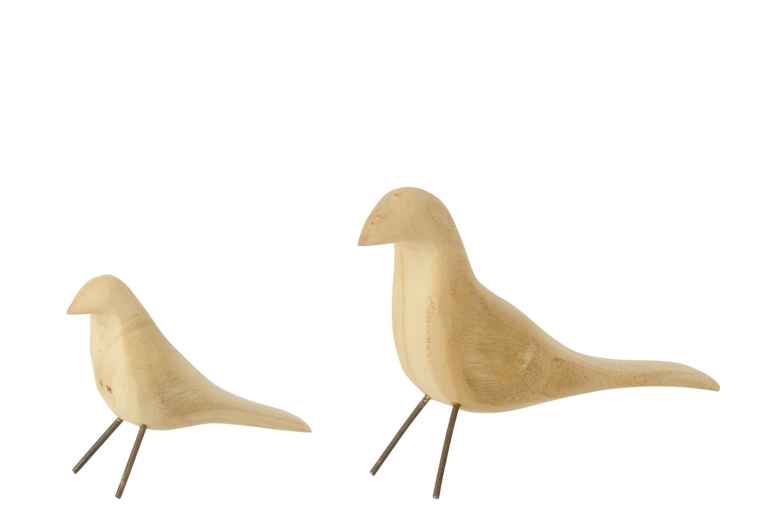 DEKOOBJEKT VOGEL STEHEND Natürliche - Schwarz, Holz (5/34/19cm) - J-Line