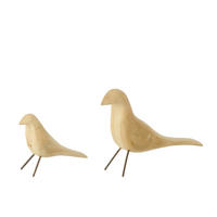 DEKOOBJEKT VOGEL STEHEND Natürliche - Schwarz, Holz (5/34/19cm) - J-Line