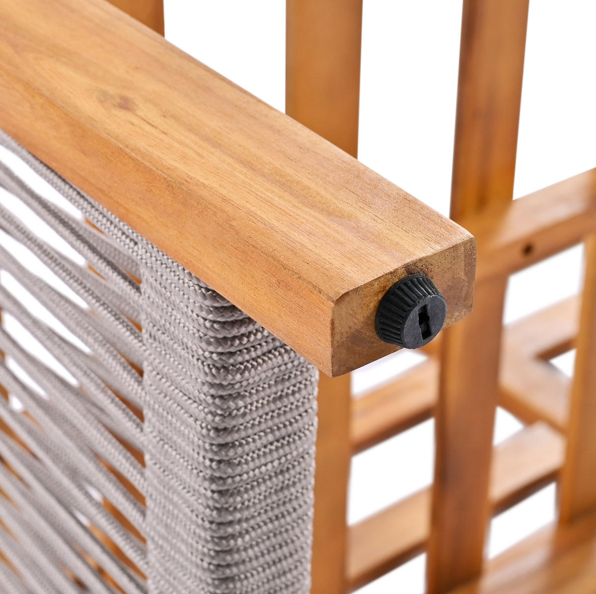 GARTEN-LOUNGESET 175/58/80 cm grau aus Akazien Holzwerkstoff mit Tisch - Grau, Holzwerkstoff - OKWISH