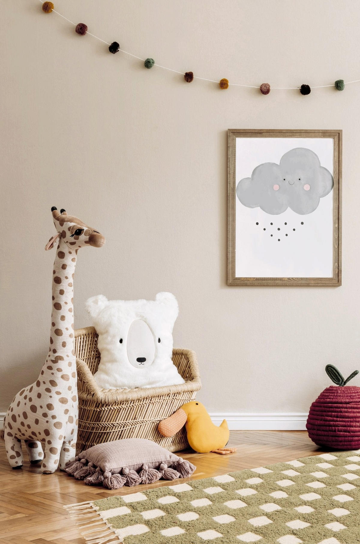 KINDERTEPPICH aus maschinenwaschbarer Baumwolle beige - Beige, Naturmaterialien (120/170cm) - AFK Living