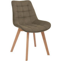 STUHL Cord Taupe - Taupe/Eukalyptusholzfarben, Holz/Textil (53/84/63cm) - CLP