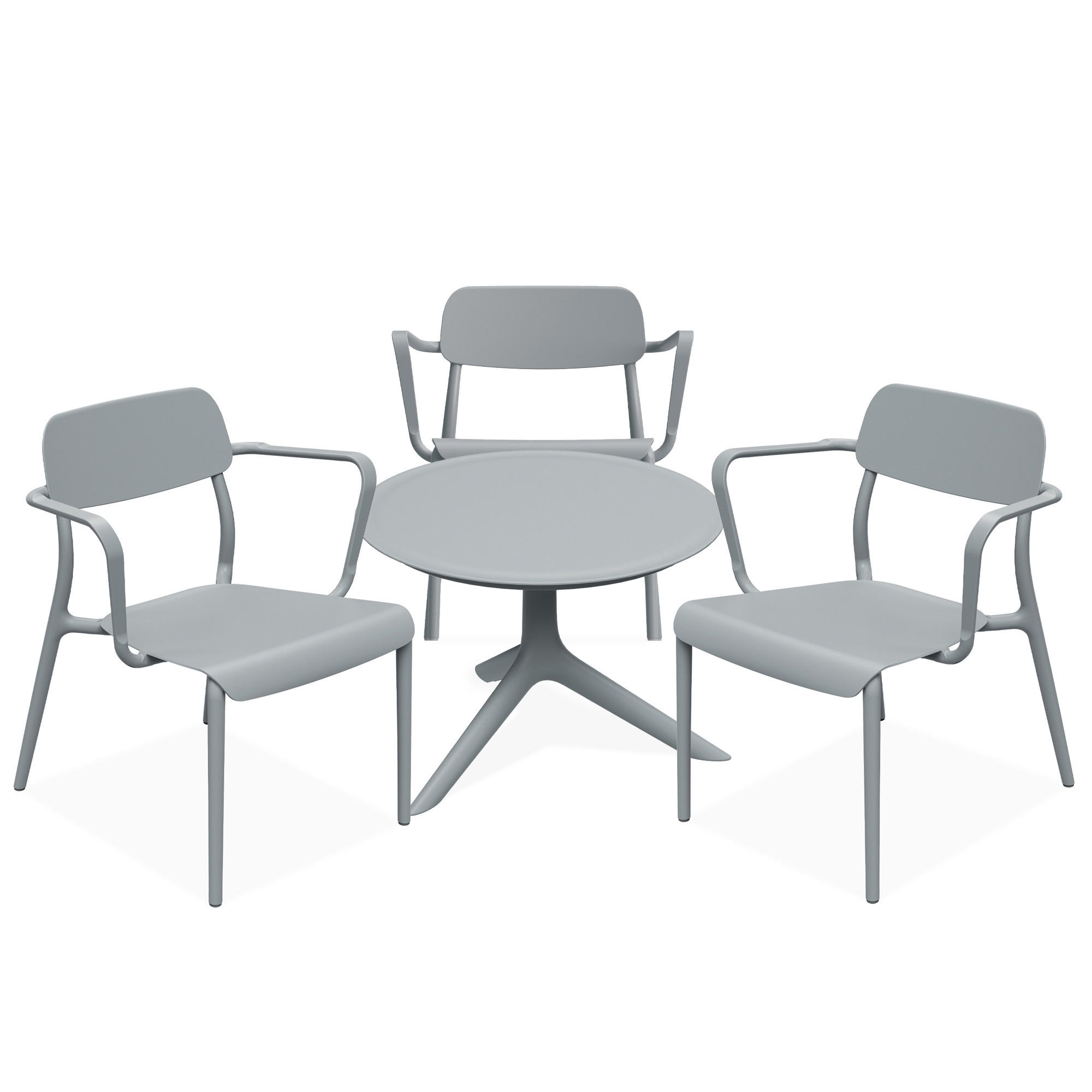 GARTENMÖBEL-SET GALIO, 4-tlg - Grau, Kunststoff - KONSIMO®