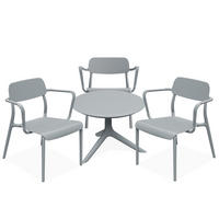 GARTENMÖBEL-SET GALIO, 4-tlg - Grau, Kunststoff - KONSIMO®