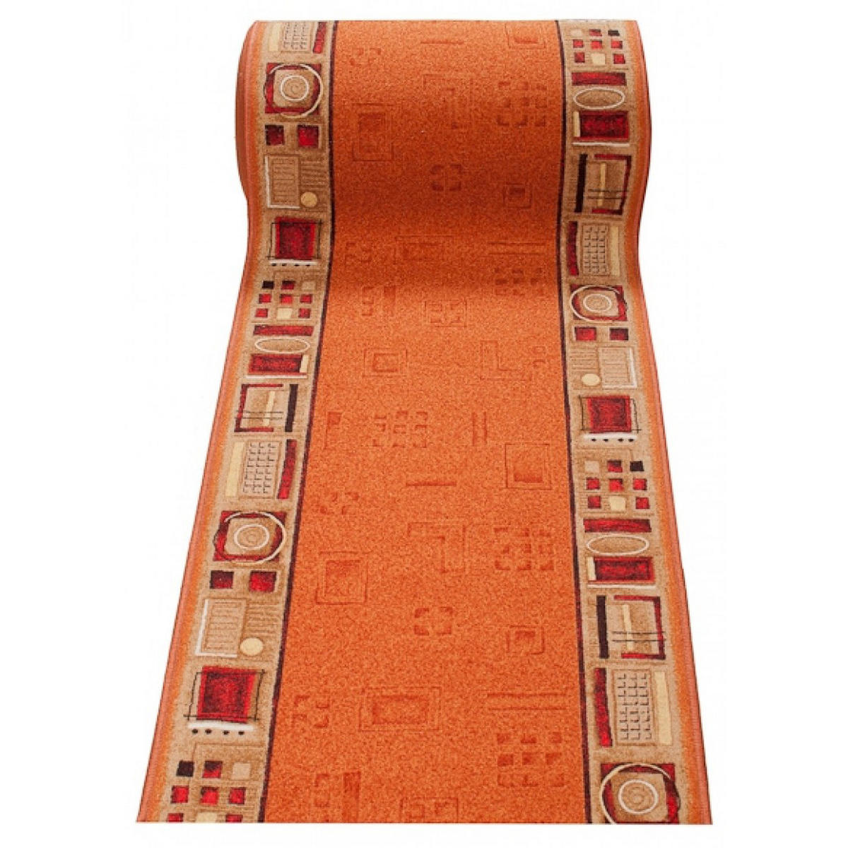 TEPPICHLÄUFER Anti-Rutsch Rot Orange rutschfest Gummiunterlage 100/1300 cm - Rot/Orange, Textil (100/1300cm) - Tapiso