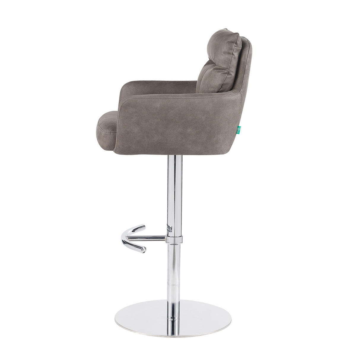 BARHOCKER Leo - Taupe/Chromfarben, Textil/Metall (54/96/57cm) - DUBI Möbel