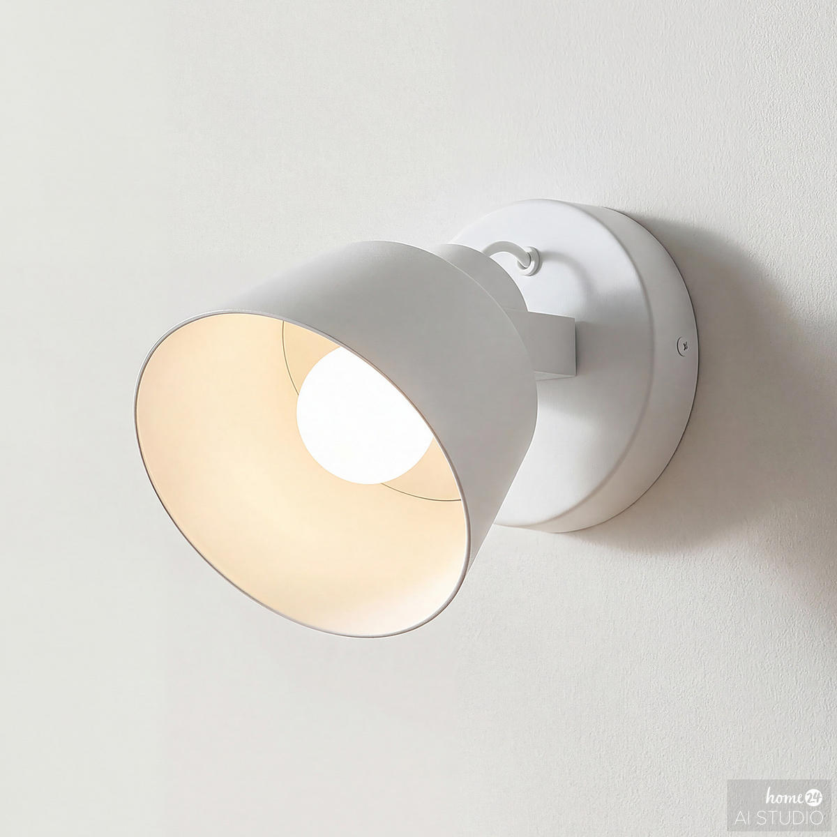 AKKU-WANDLEUCHTE inkl. Fernbedienung - 3-Stufen-Dimmer - Eisen - Weiß, Metall (12/15/16cm) - home24