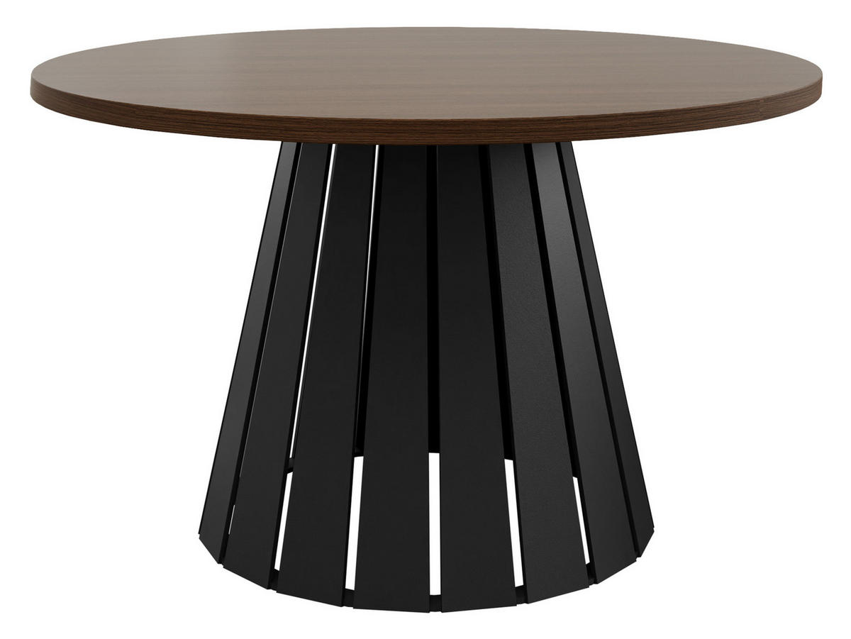 COUCHTISCH Circolo - Nussbaumfarben/Schwarz, Holzwerkstoff/Metall (75/75/43cm) - MIRJAN24