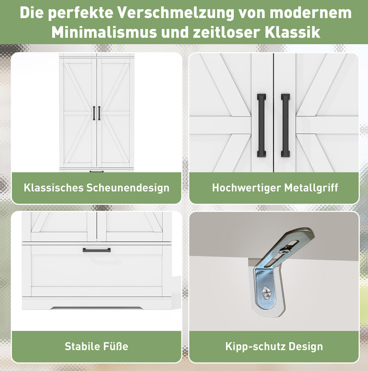 BUFFET 80/40/180 cm aus MDF mit Weinregal und verstellbaren Einlegeböden Weiß - Weiß, Holzwerkstoff (80/180/40cm) - Modenvie
