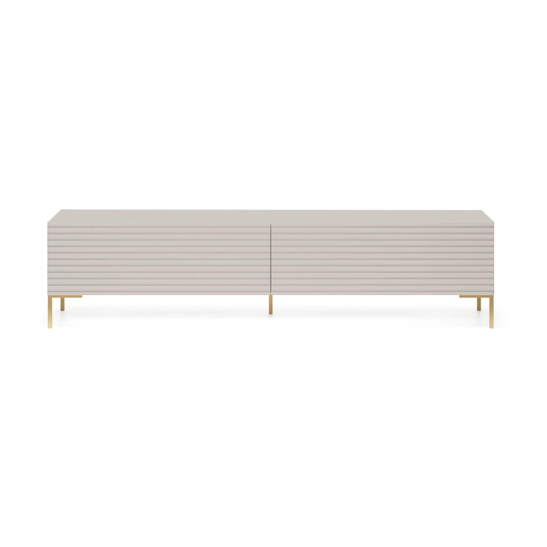 TV-LOWBOARD Lammelo Greige mit Lammelen 175 cm - Taupe/Goldfarben, Holzwerkstoff/Metall (175/44/32cm) - Selsey