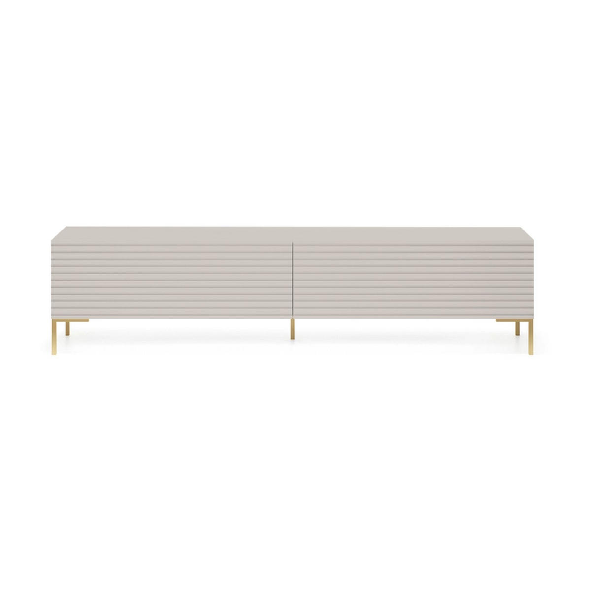 TV-LOWBOARD Lammelo Greige mit Lammelen 175 cm - Taupe/Goldfarben, Holzwerkstoff/Metall (175/44/32cm) - Selsey