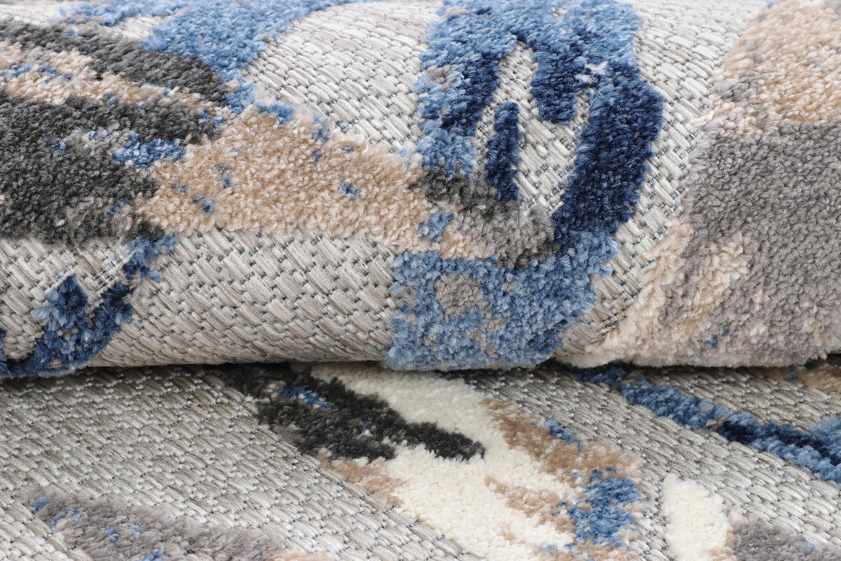TEPPICH PATIO rund Blaugrau 240/240 cm - Blaugrau, Textil (240/240cm) - Tapiso