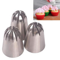 SPRITZTÜLLEN 3-teiliges Set Edelstahl - Silberfarben, Metall (3.6/2.2/4.7cm)