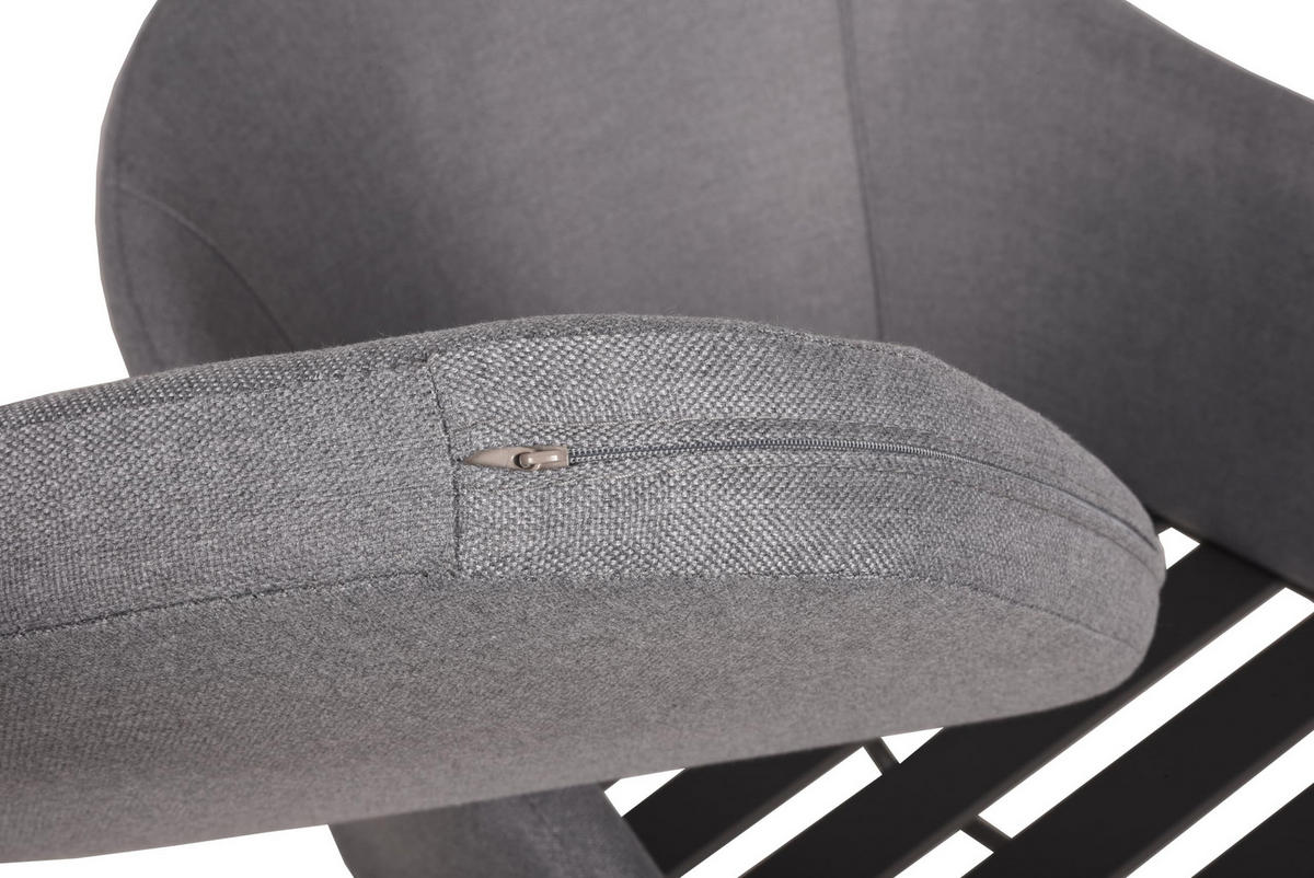 GARTENSTUHL 2er Set Karin mit Kufengestell Gartenstühle - Anthrazit, Metall (56/82/62cm) - DELUKE