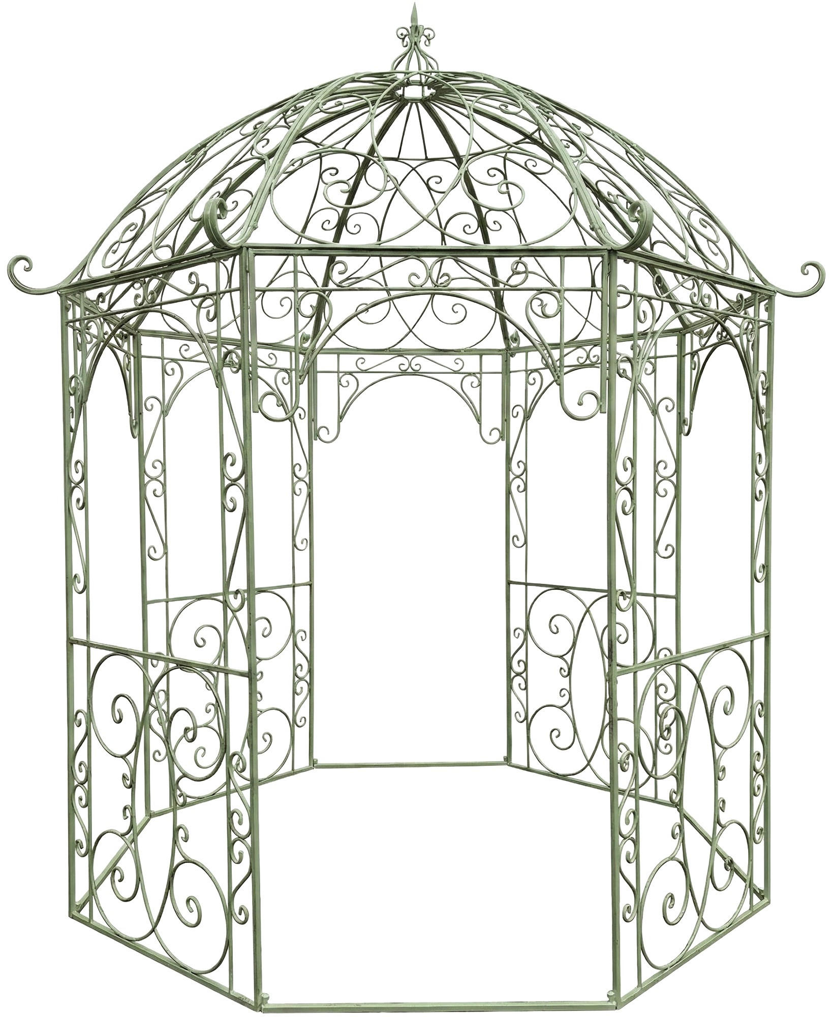 PAVILLON Liv Antik 284x263x313cm Metall Antik-Grün Gartenpavillon - Grün, Metall (284/313/263cm) - DELUKE