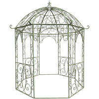 PAVILLON Liv Antik 284x263x313cm Metall Antik-Grün Gartenpavillon - Grün, Metall (284/313/263cm) - DELUKE