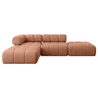 ECKSOFA modulares Sofa Kerru-L1 - 285x190x70 cm Apricot Velours - Koralle, Holzwerkstoff/Textil (285/190cm) - ALTDECOR