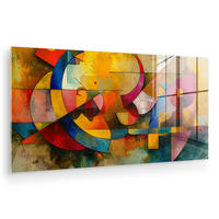 ACRYLGLASBILD Kunst - Abstrakt - Modern 120x60 cm - Gelb, Glas (120/60cm) - MuchoWow