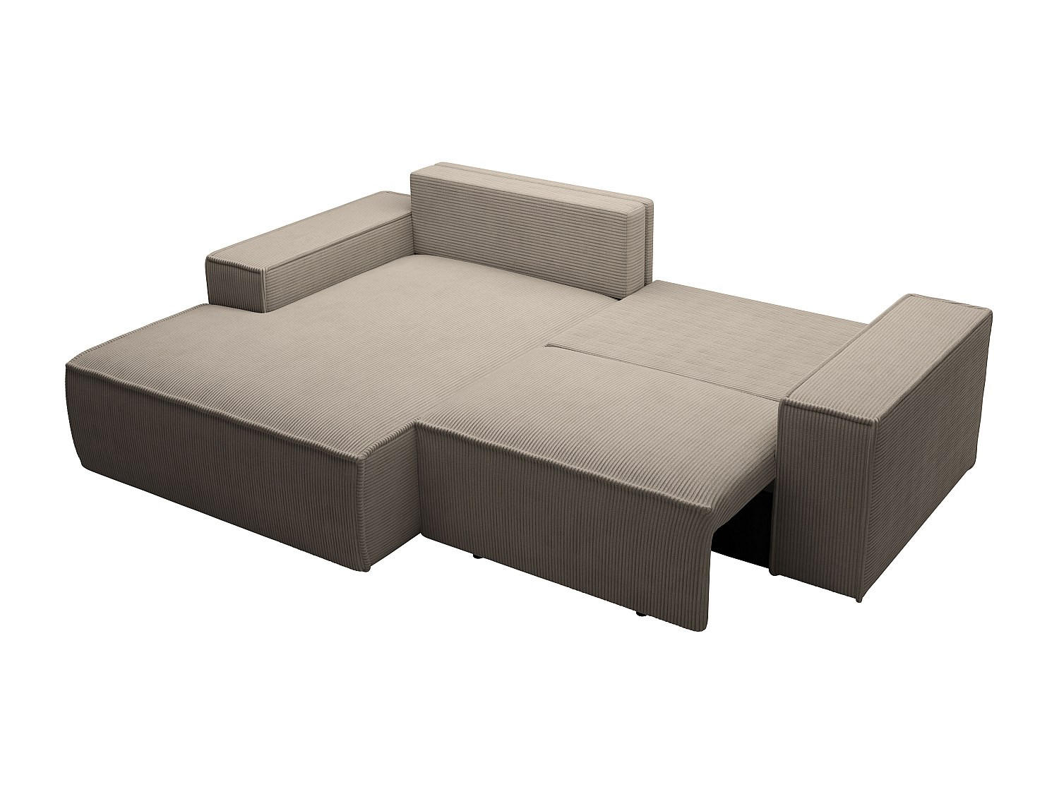 SCHLAFSOFA - 3 Personen-Sitzer - Samt - Taupe - - Braun, Textil (240/85/167cm) - Vente-Unique
