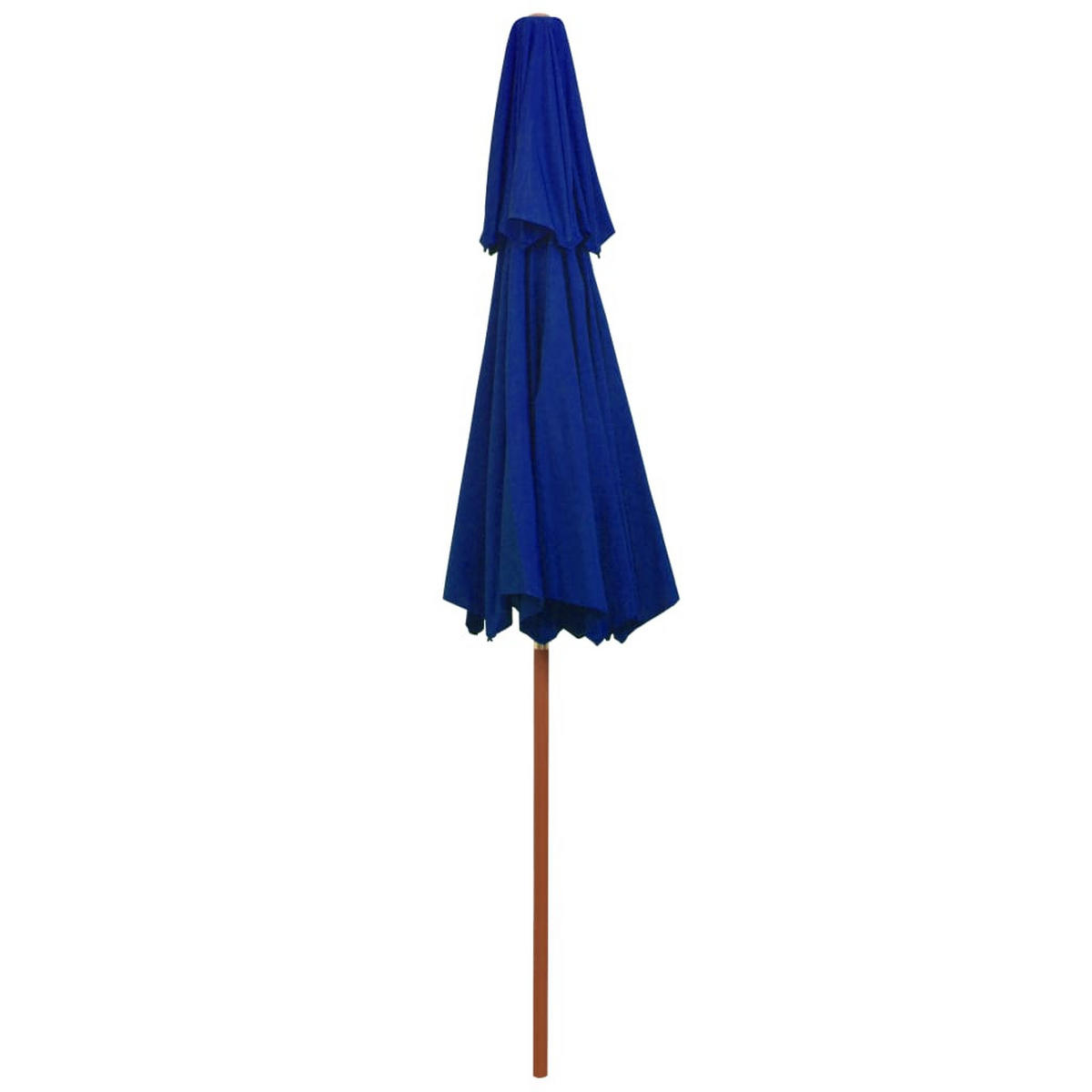 SONNENSCHIRM mit Doppeldach und Holz-Mast Blau 270 cm - Blau, Holz (270/270cm) - furnicato