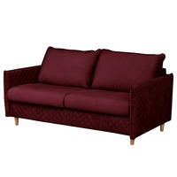 SCHLAFSOFA mit Matratze - Samt - Buchefarben/Dunkelrot, Buchenholz/Textil (171/95/101cm) - home24