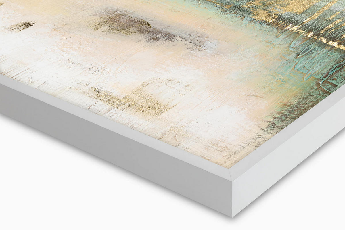ÖLGEMÄLDE 120/60 cm - Türkis/Beige, Holz/Textil (120/60cm) - KUNSTLOFT
