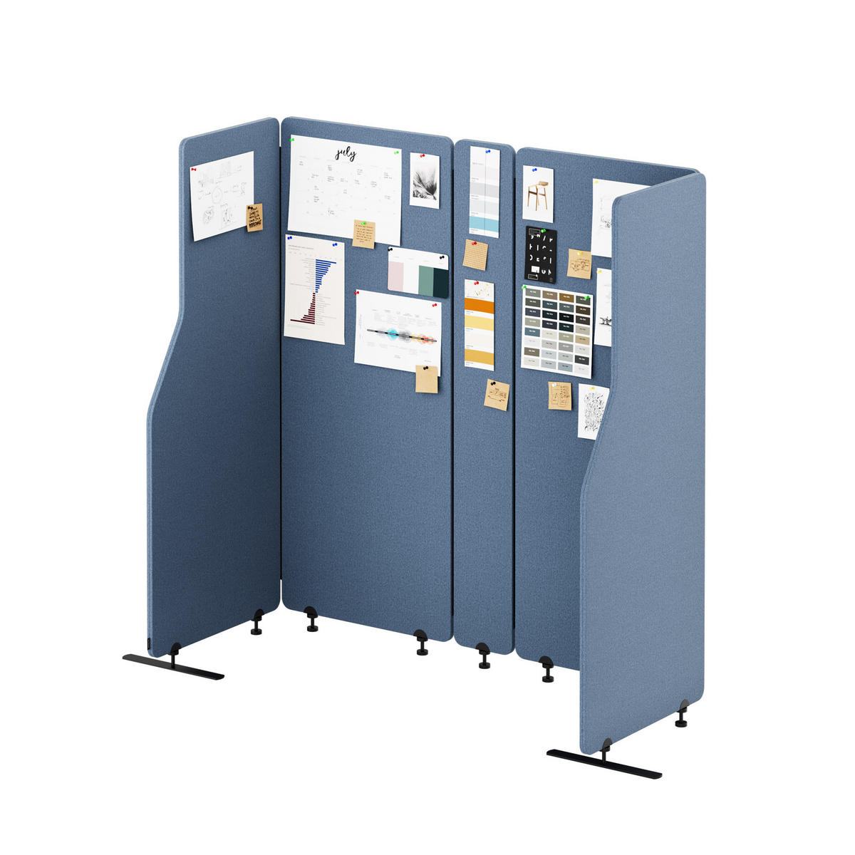 AKUSTIKSCHUTZWAND SADIE - Blau, Metall (260/145/2cm) - Jan Nowak