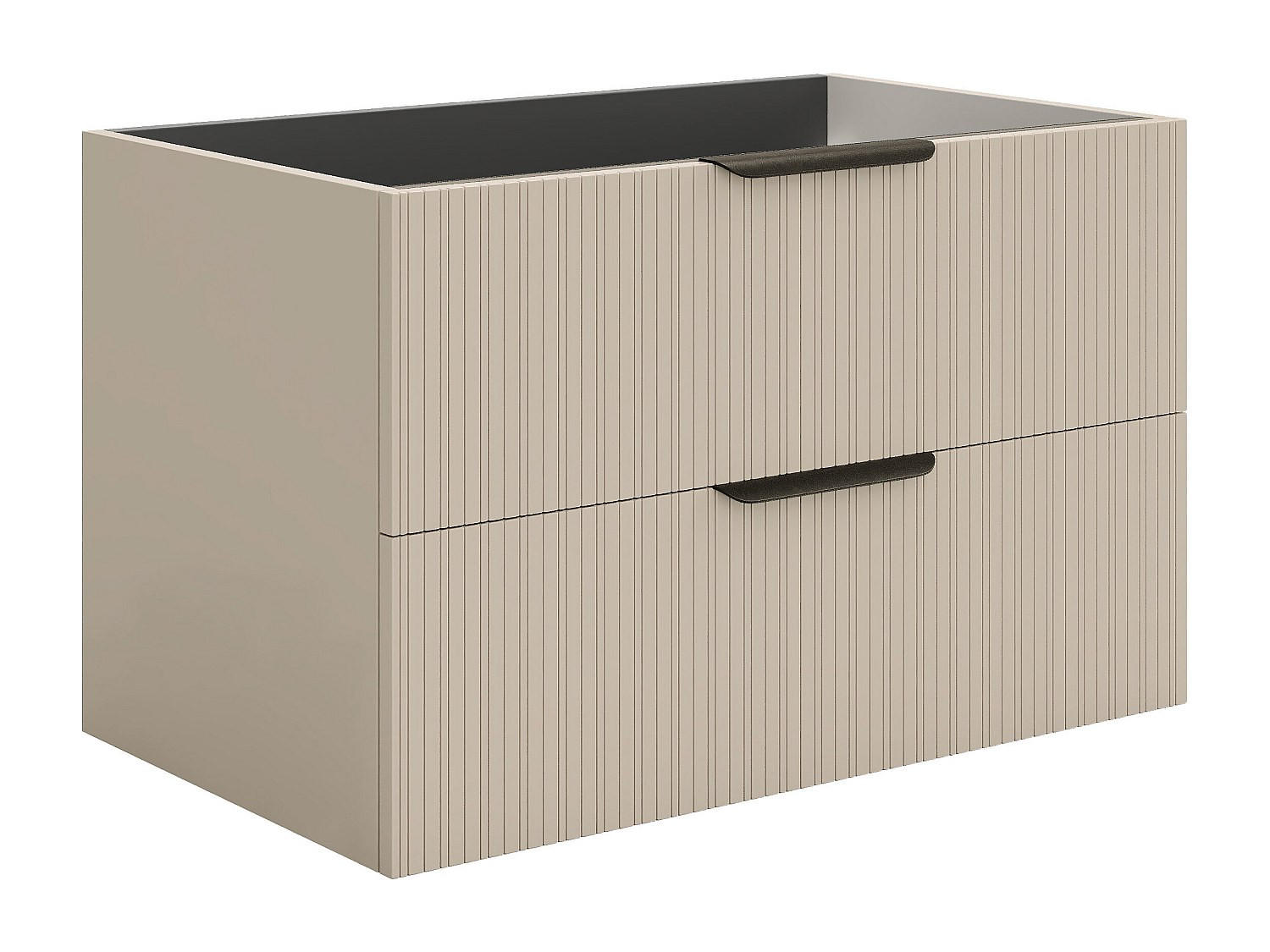 HÄNGESCHRANK für Waschbecken in Rillenoptik - Beige - 80 cm - DALIKO - Beige, Holz (80/50/46cm) - Vente-Unique