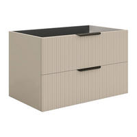 HÄNGESCHRANK für Waschbecken in Rillenoptik - Beige - 80 cm - DALIKO - Beige, Holz (80/50/46cm) - Vente-Unique