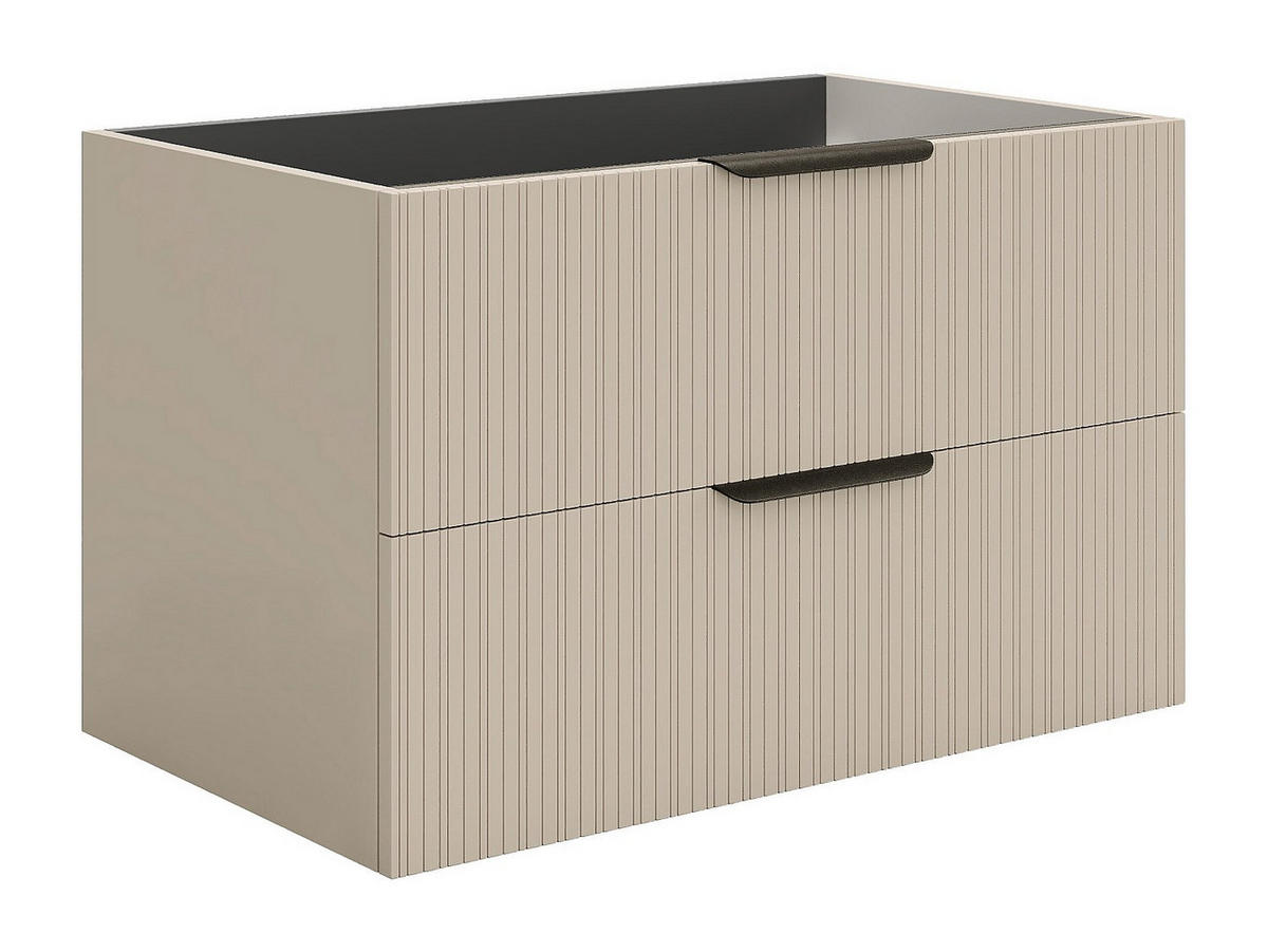HÄNGESCHRANK für Waschbecken in Rillenoptik - Beige - 80 cm - DALIKO - Beige, Holz (80/50/46cm) - Vente-Unique