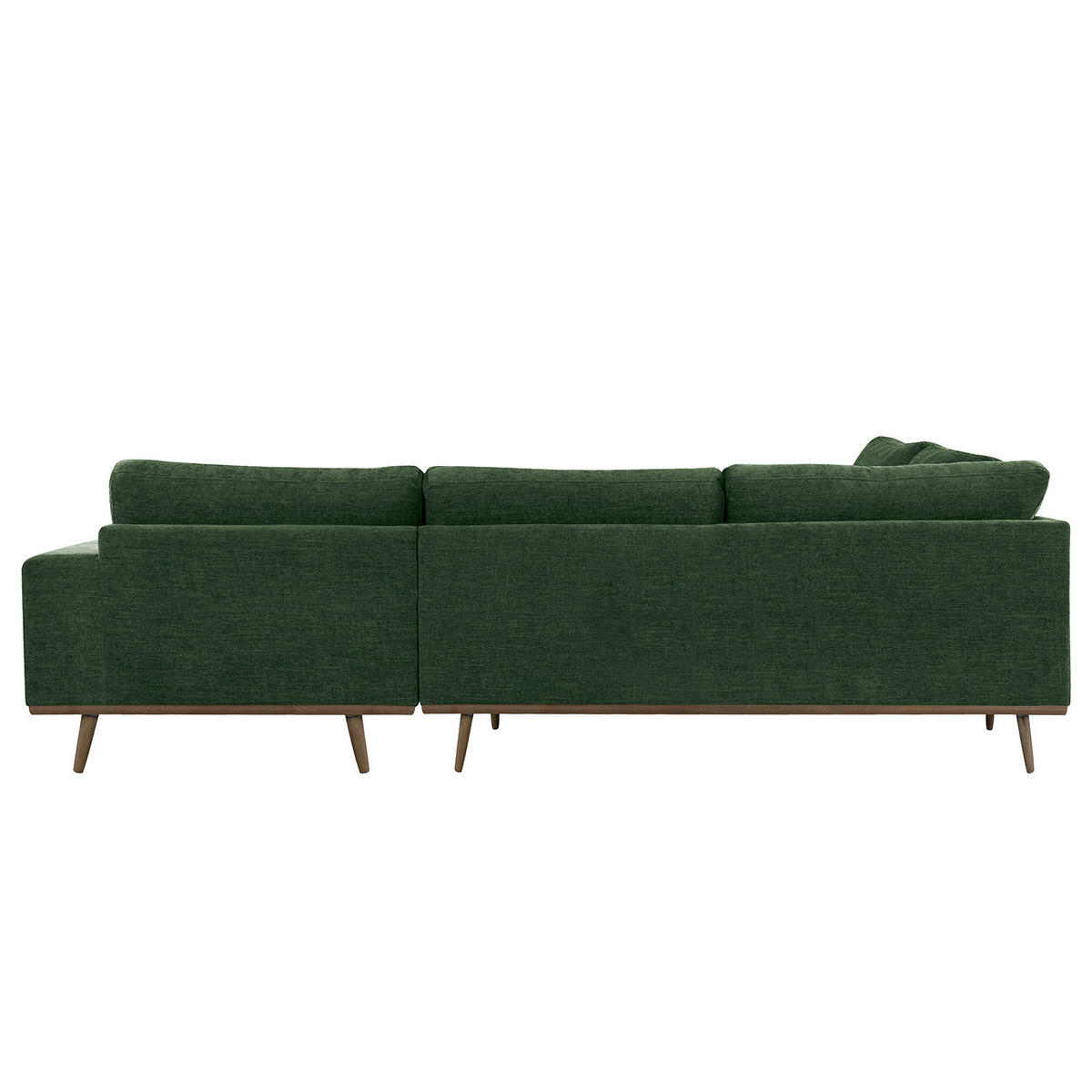 ECKSOFA mit Ottomane - Dunkelgrün/Eichefarben, Eichenholz/Textil (287/219cm) - home24