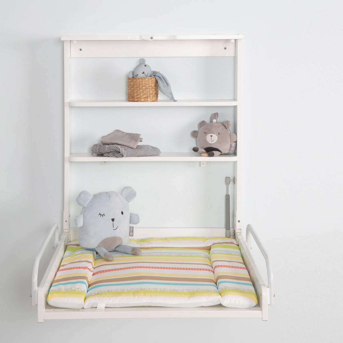WANDWICKELREGAL Dschungelbaby - Weiß, Holzwerkstoff (66.5/78/76.5cm) - Roba