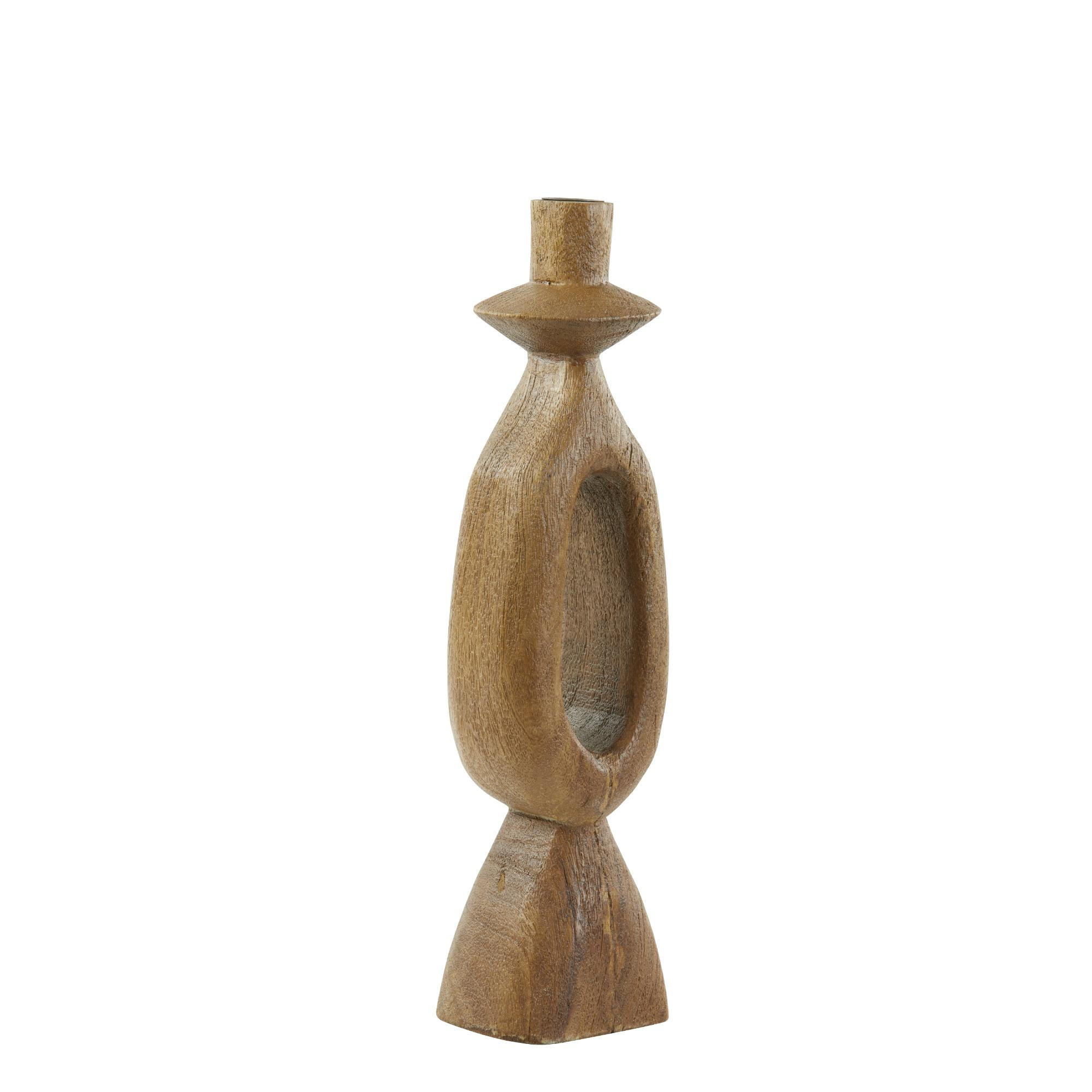KERZENLEUCHTER Django Braun 13/13/43 cm - Braun, Holz (13/43/13cm) - Light & Living