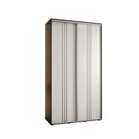 SCHWEBETÜRENSCHRANK 235,2/130/60 2-türig - Silberfarben/Schwarz, Holz/Metall (130/235/60cm) - Abiks Möbel