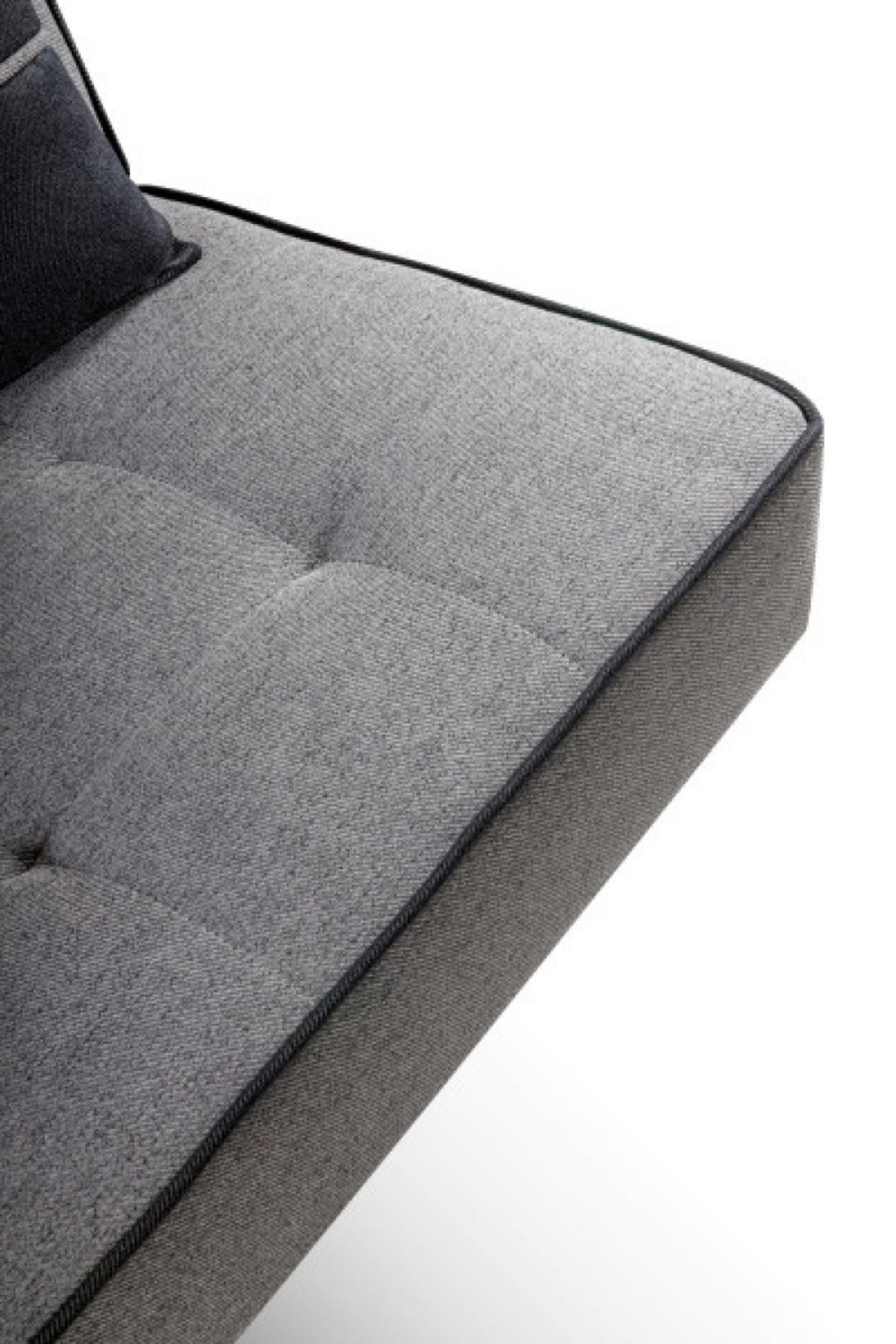 SOFA Grau Bonito Gepolstert - Grau, Naturmaterialen/Textil (199/91/91cm) - Sepro Meble
