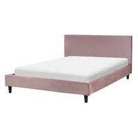 PAT TAPIȚAT 140/200cm roz Fitou - roz aprins, material textil (140/200cm) - Beliani
