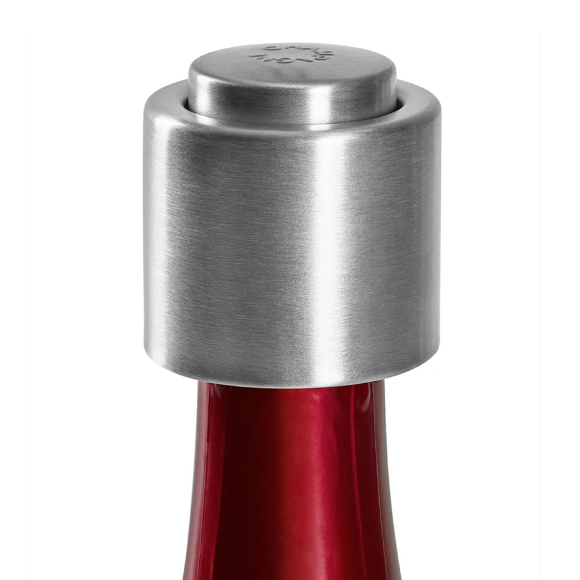 FLASCHENSTOPFEN Drop & Close, für Wein & Champagner - Silberfarben, Metall (4.9/4.5/4.9cm) - ich-zapfe