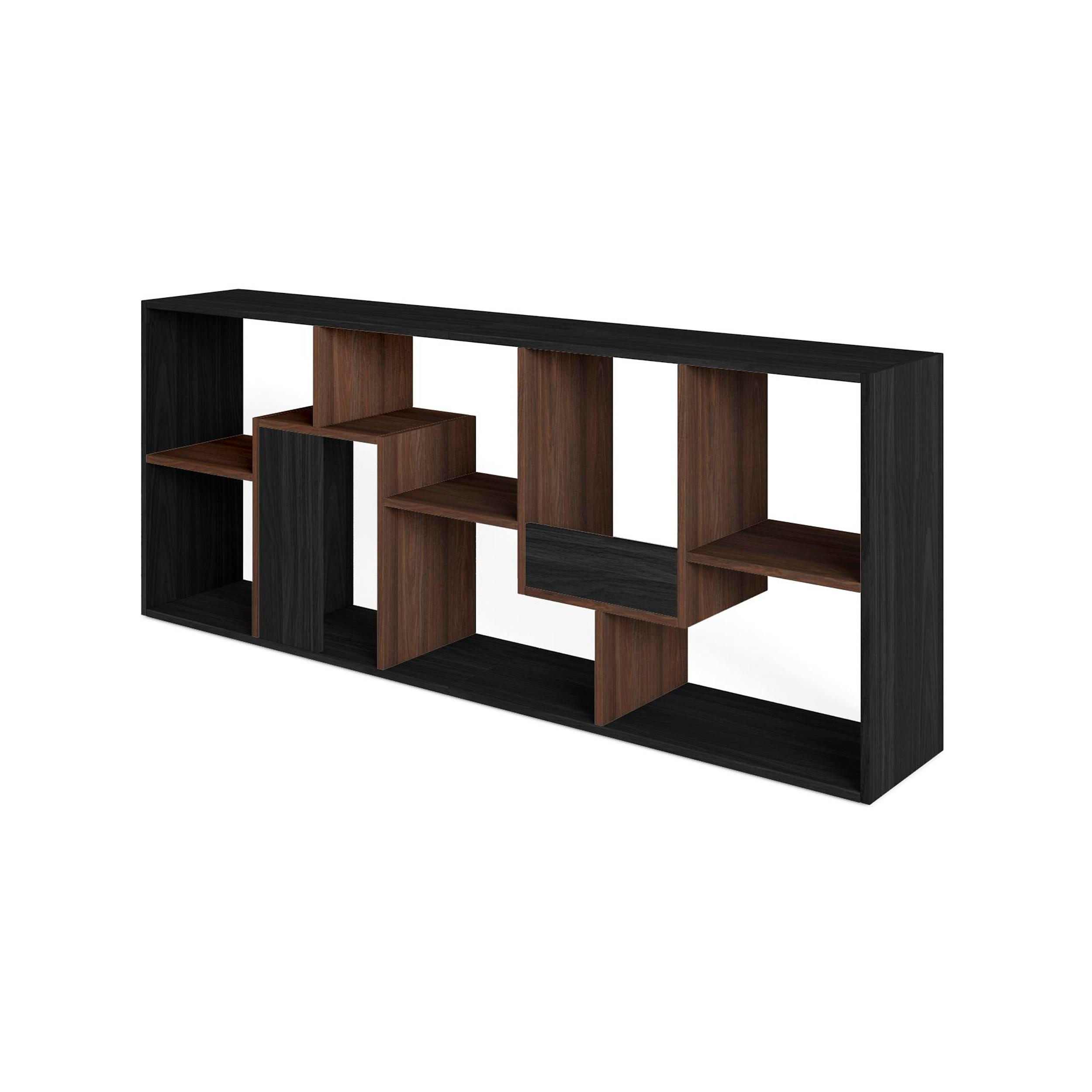 REGAL Bibliothek, Schwarz und Eiche dunkel, 67/31/162cm - Dunkelbraun/Schwarz, Holzwerkstoff (67/162/31cm) - Skraut Home