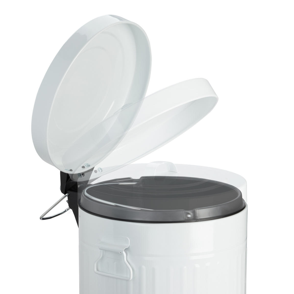 PEDALHINK Vit Vintage metall 3 l - Vit, Metall/Plast (19/29/24cm) - Relaxdays