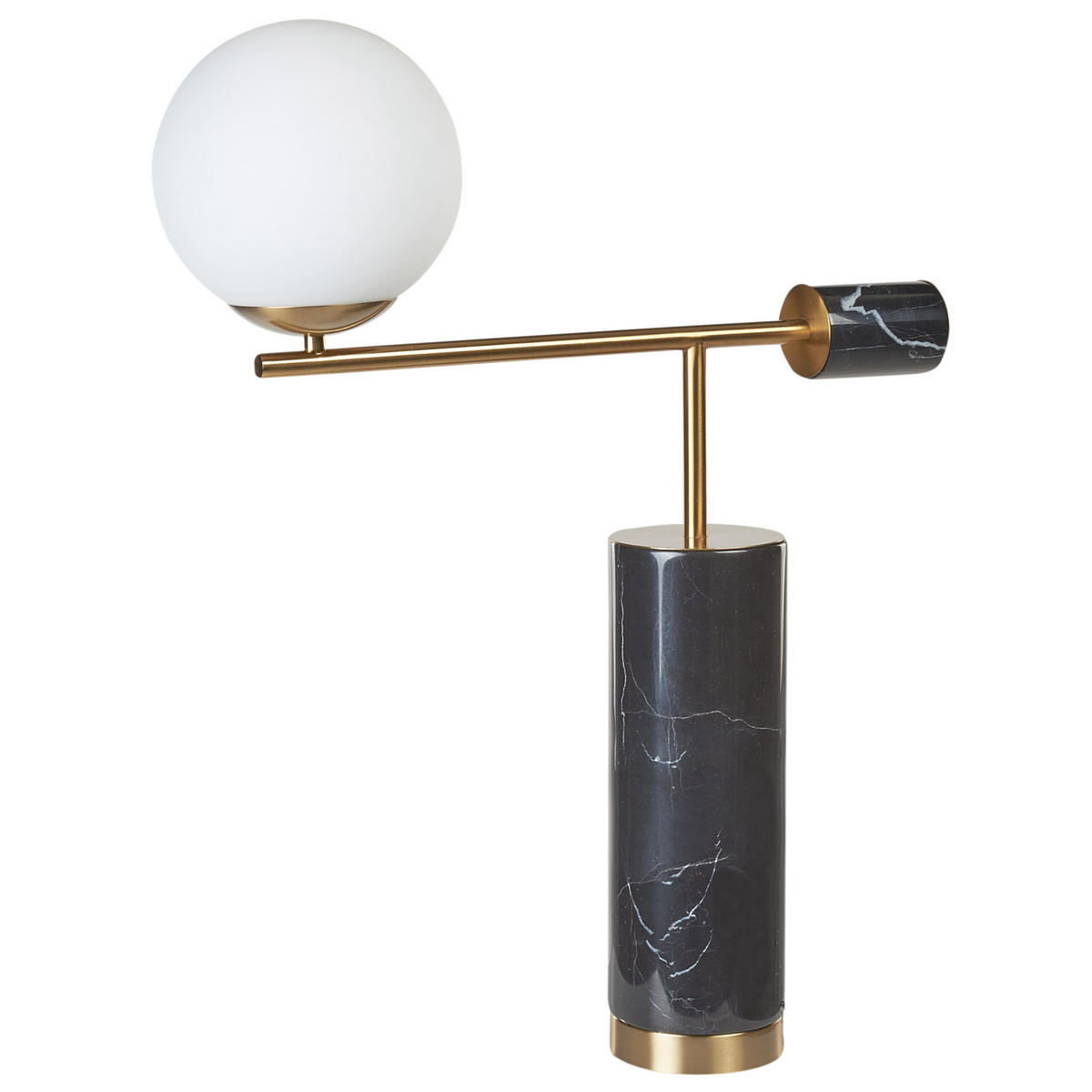 TISCHLAMPE Hondo 18/46/65 cm - Schwarz, Keramik (18/46/65cm) - Beliani