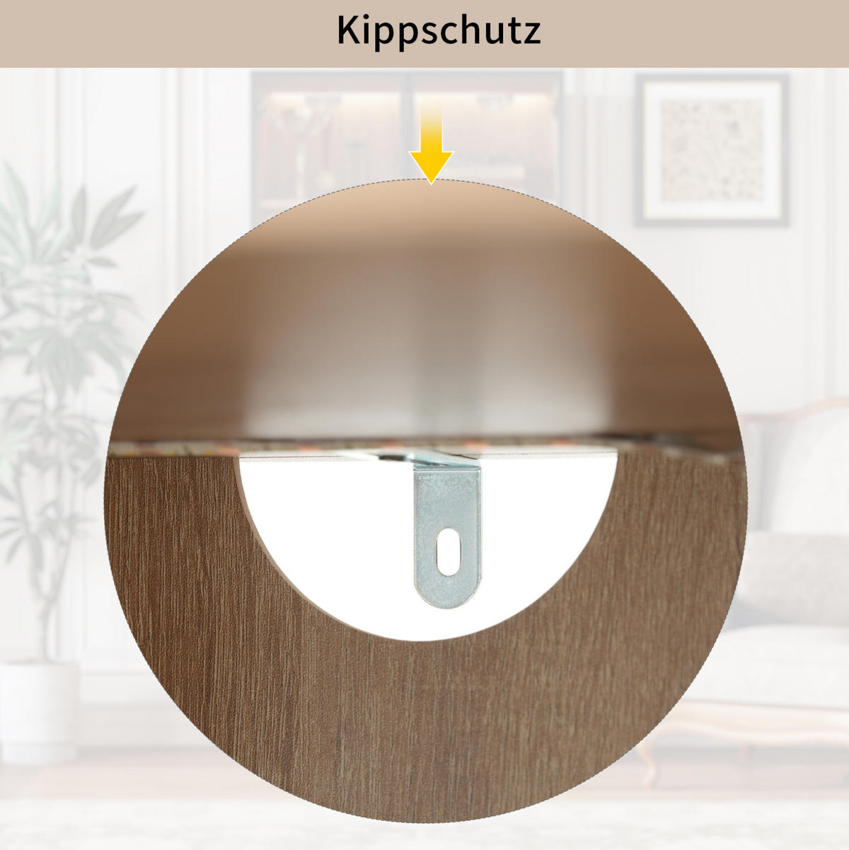 VITRINE 75 cm Braun mit Lichtleiste und Glastür - Braun, Holzwerkstoff (75/170/34.5cm) - Flora Grace