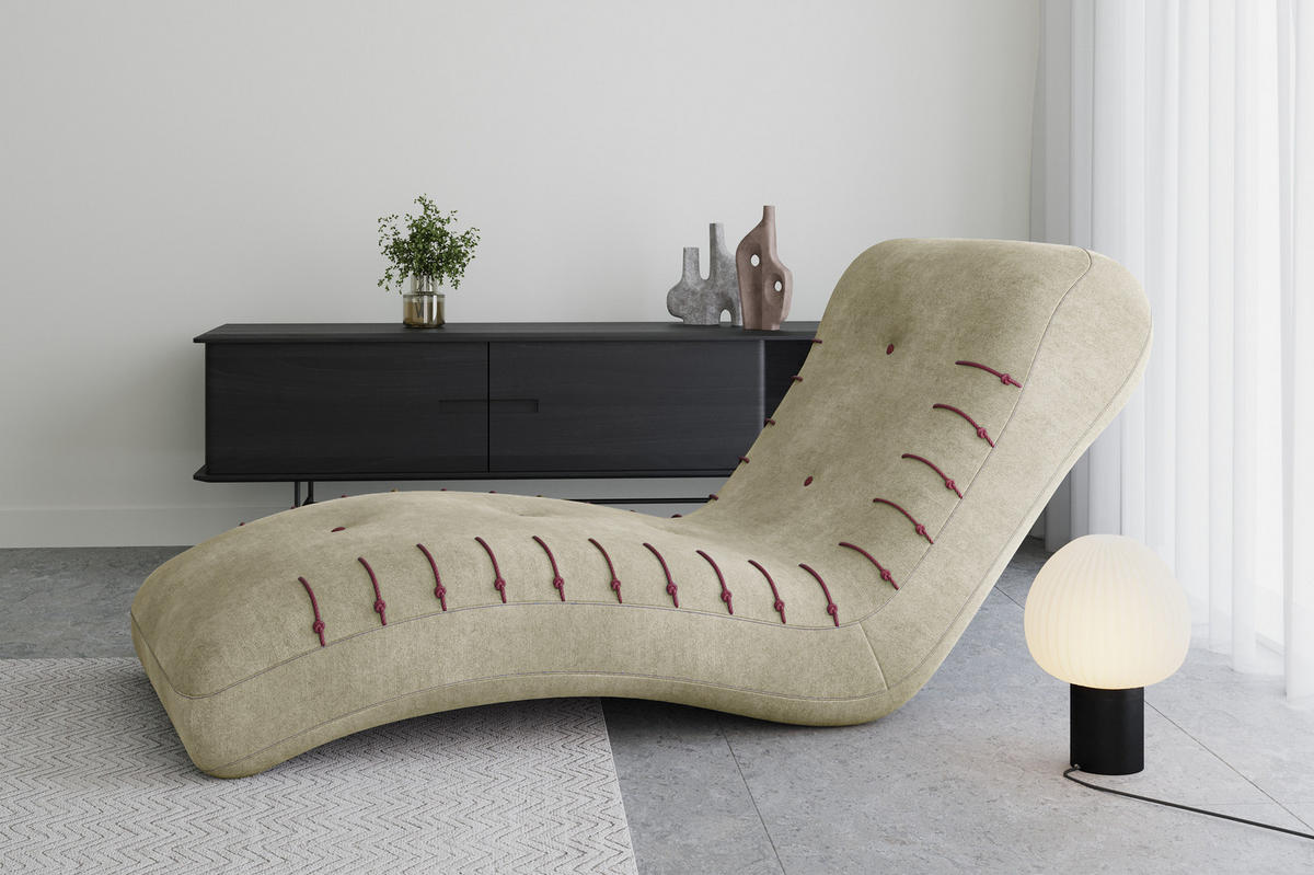 CHAISELONGUE SPLINE - Beige, Holzwerkstoff (83/80/172cm) - Möblo