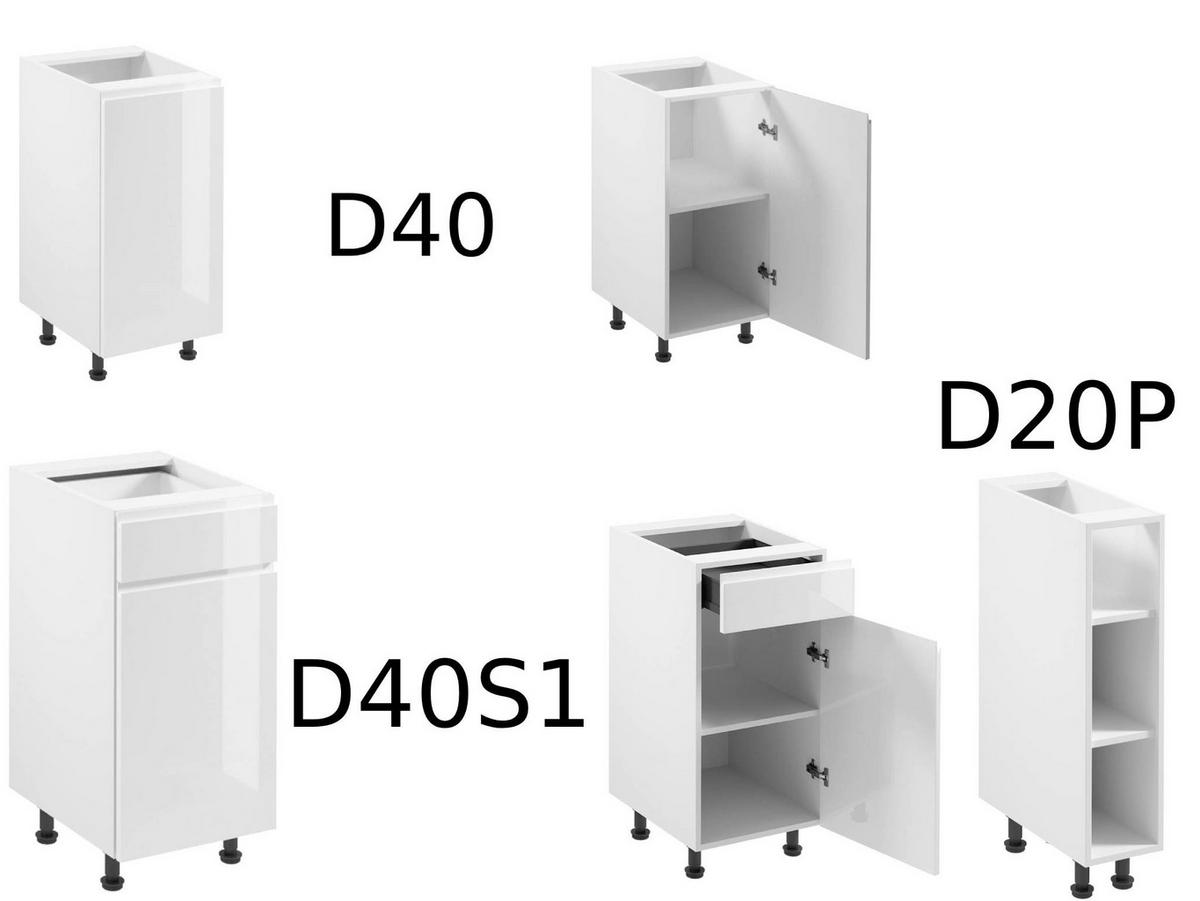 KÜCHENZEILE 440 cm - KA23-M440- in Weiß/Hochglanz - Weiß Hochglanz, Holz (440/212/58cm)